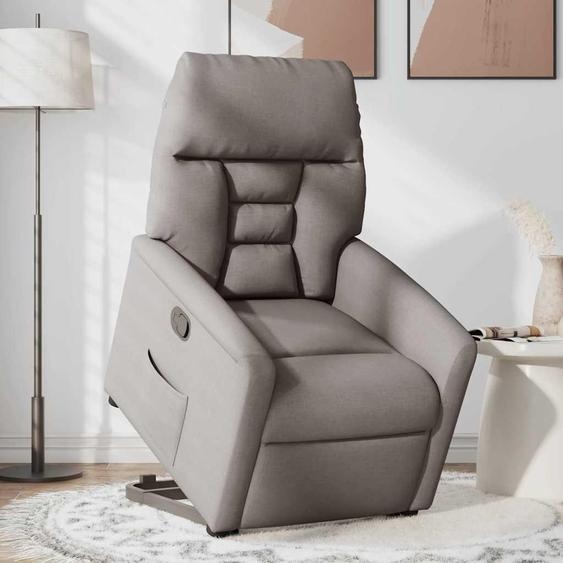 vidaXL Fauteuil relax avec releveur Taupe Tissu