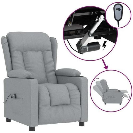 vidaXL Fauteuil relax électrique gris clair Tissu
