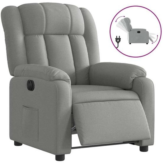 vidaXL Fauteuil relax électrique gris clair Tissu