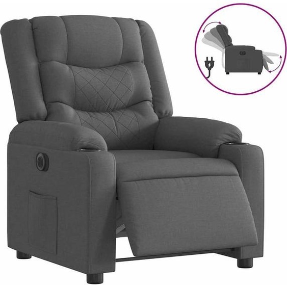 vidaXL Fauteuil relax électrique gris foncé Tissu