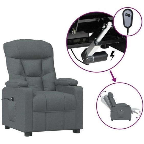 vidaXL Fauteuil relax électrique gris foncé Tissu
