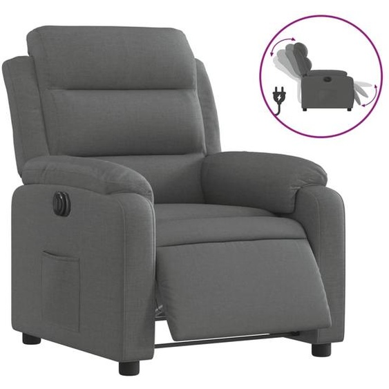 vidaXL Fauteuil relax électrique gris foncé Tissu