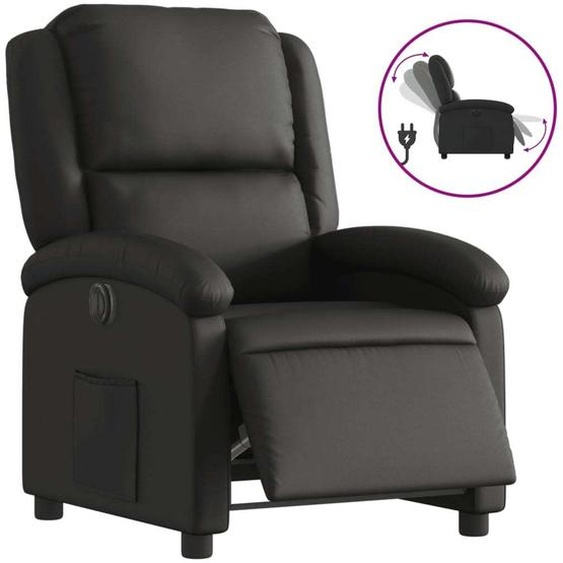 vidaXL Fauteuil relax électrique noir cuir véritable