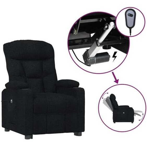 vidaXL Fauteuil relax électrique noir tissu