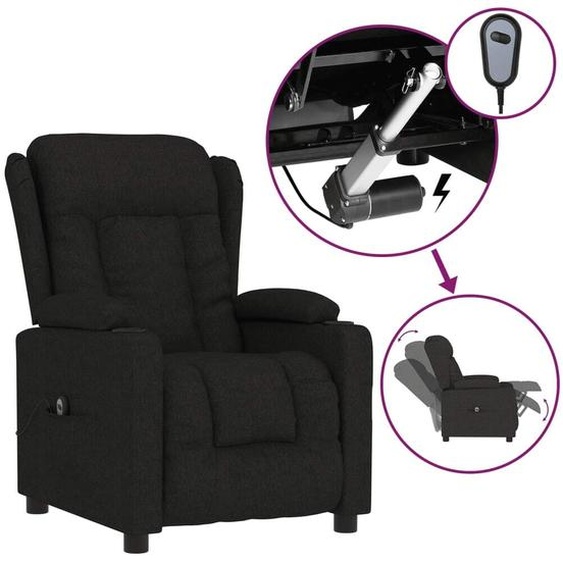 vidaXL Fauteuil relax électrique noir tissu