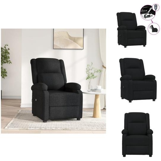 vidaXL Fauteuil Relax Electrique Noir Tissu - Fauteuil