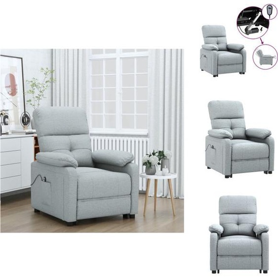 vidaXL Fauteuil Relax Electrique Tissu Gris Clair - Fauteuil
