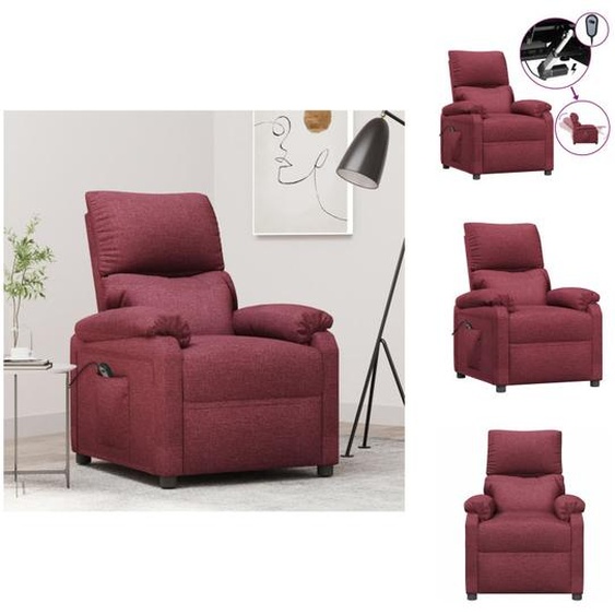 vidaXL Fauteuil Relax Electrique Tissu Rouge Vin - Fauteuil