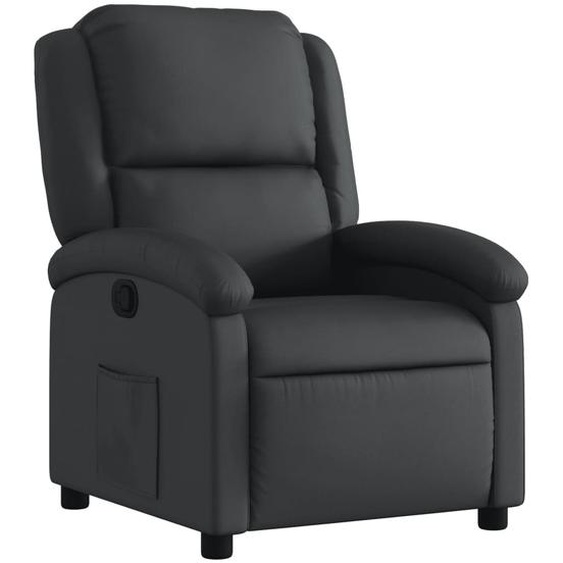 vidaXL Fauteuil relax noir cuir véritable