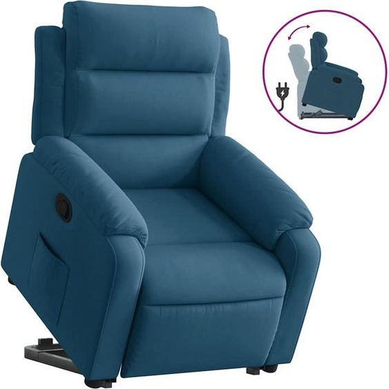 vidaXL Fauteuil relax releveur bleu velours