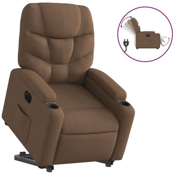vidaXL Fauteuil relax releveur électrique brun Tissu