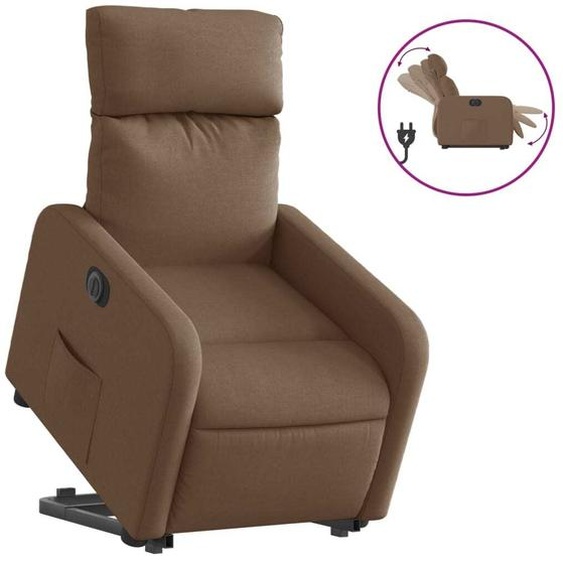 vidaXL Fauteuil relax releveur électrique brun Tissu