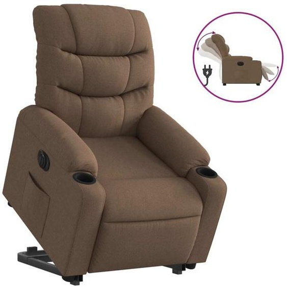 vidaXL Fauteuil relax releveur électrique brun Tissu