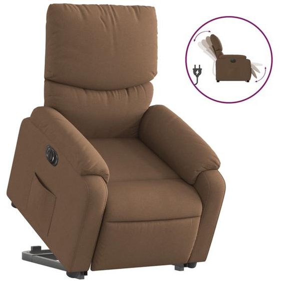 vidaXL Fauteuil relax releveur électrique brun Tissu