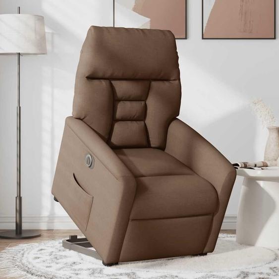 vidaXL Fauteuil relax releveur électrique brun Tissu