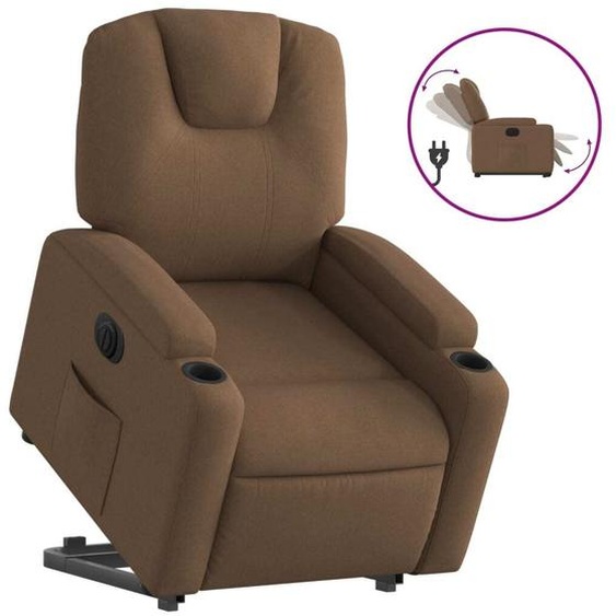 vidaXL Fauteuil relax releveur électrique brun Tissu