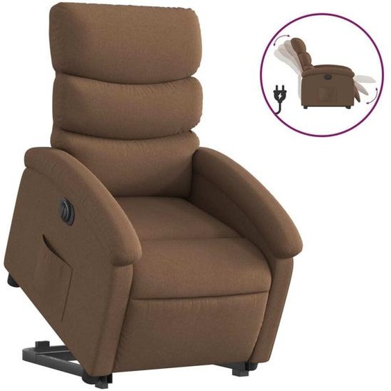 vidaXL Fauteuil relax releveur électrique brun Tissu