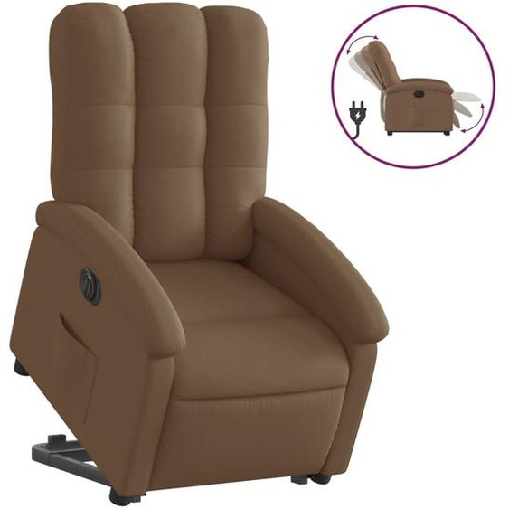 vidaXL Fauteuil relax releveur électrique brun Tissu