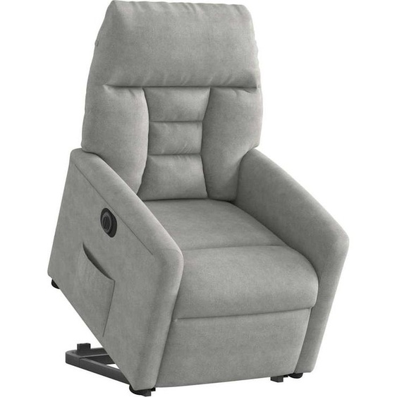 vidaXL Fauteuil relax Releveur électrique Gris clair Tissu microfibre