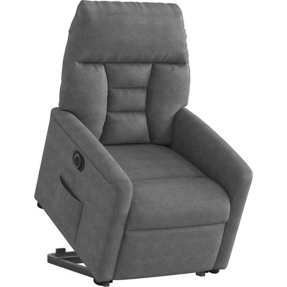 vidaXL Fauteuil relax Releveur électrique Gris foncé Tissu microfibre