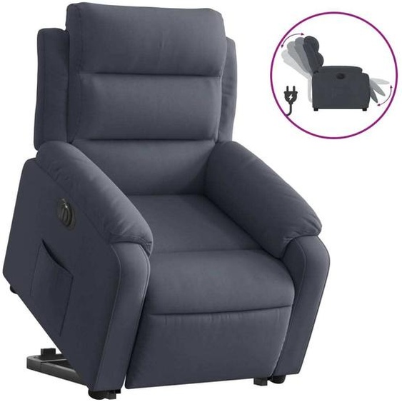 vidaXL Fauteuil relax releveur électrique gris foncé velours