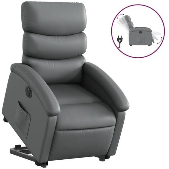vidaXL Fauteuil relax releveur électrique gris similicuir