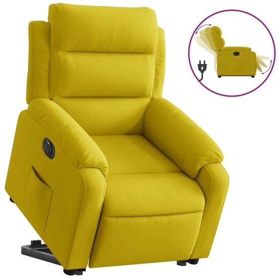 vidaXL Fauteuil relax releveur électrique jaune velours