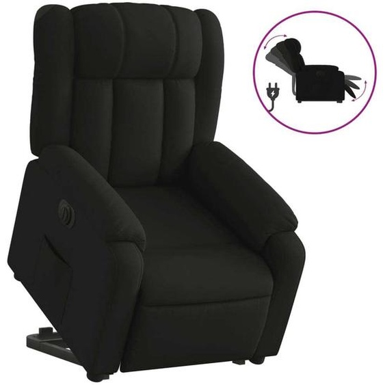 vidaXL Fauteuil relax releveur électrique noir tissu