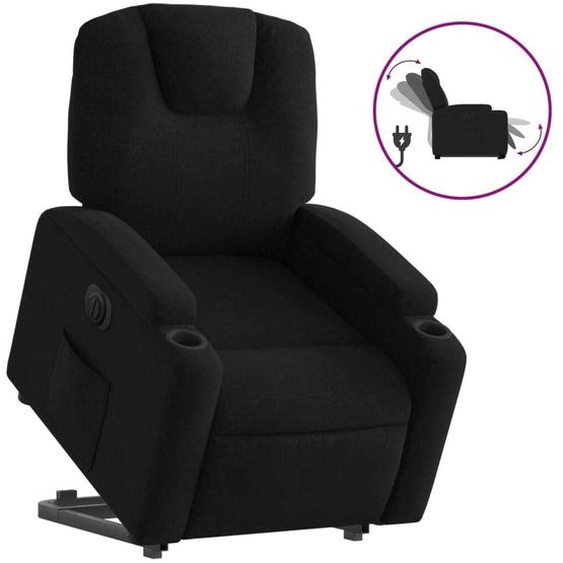 vidaXL Fauteuil relax releveur électrique noir tissu