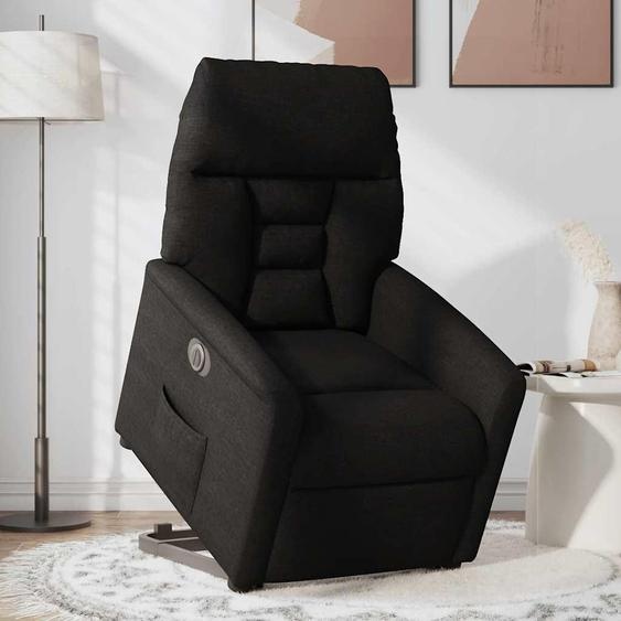 vidaXL Fauteuil relax releveur électrique noir tissu