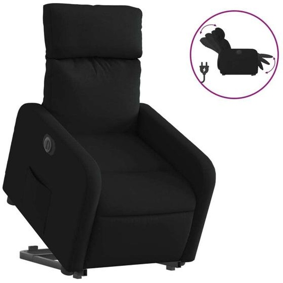 vidaXL Fauteuil relax releveur électrique noir tissu