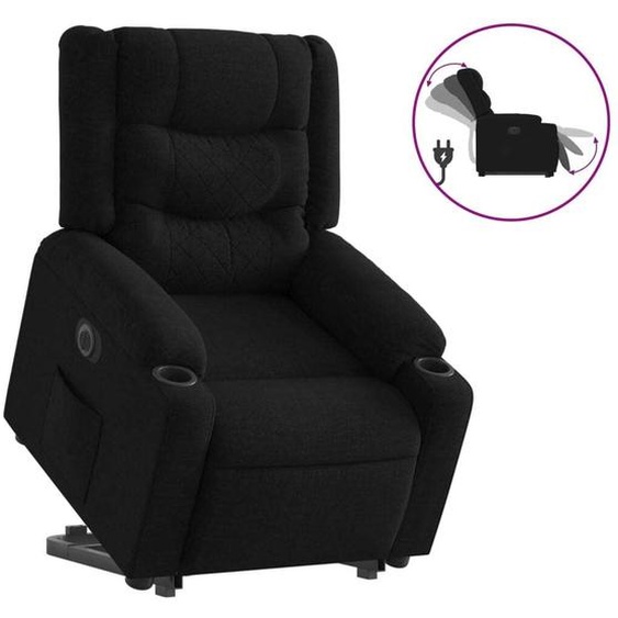 vidaXL Fauteuil relax releveur électrique noir tissu
