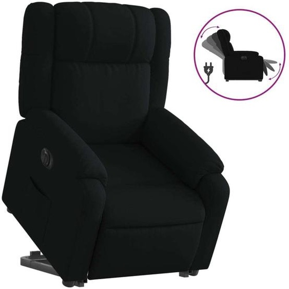 vidaXL Fauteuil relax releveur électrique noir tissu