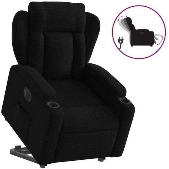 vidaXL Fauteuil relax releveur électrique noir tissu