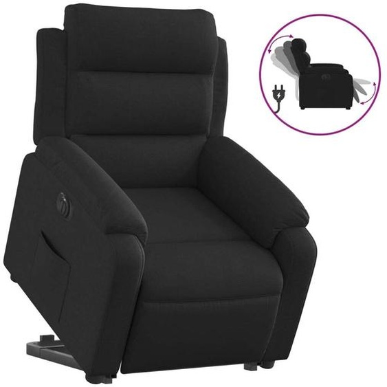 vidaXL Fauteuil relax releveur électrique noir tissu