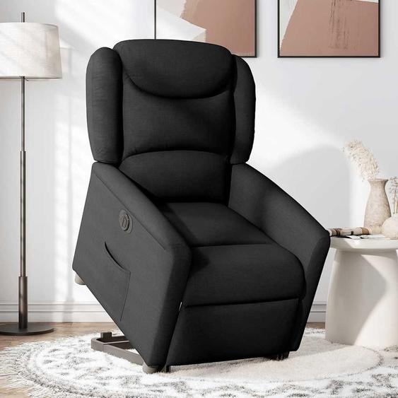 vidaXL Fauteuil relax releveur électrique noir tissu