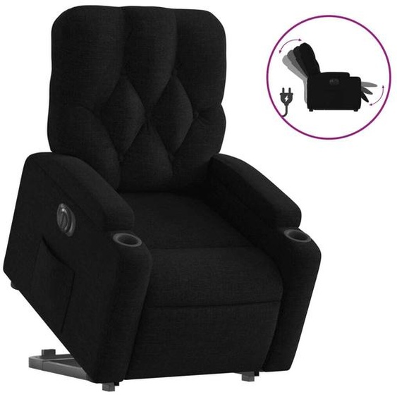 vidaXL Fauteuil relax releveur électrique noir tissu