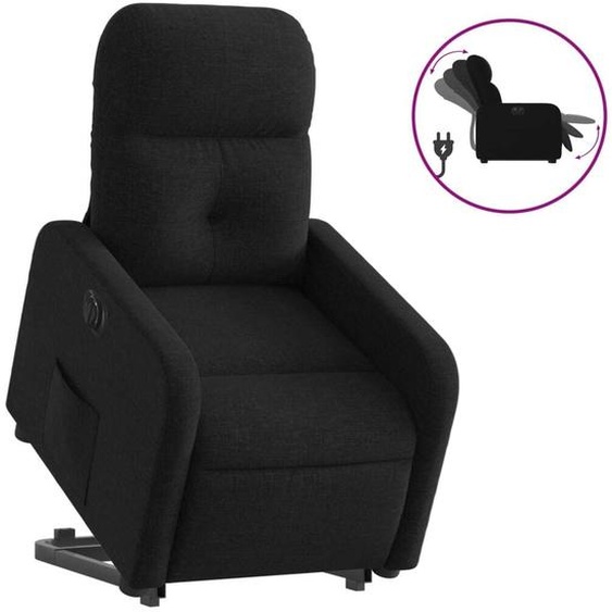 vidaXL Fauteuil relax releveur électrique noir tissu