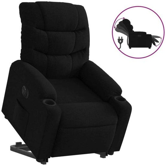 vidaXL Fauteuil relax releveur électrique noir tissu