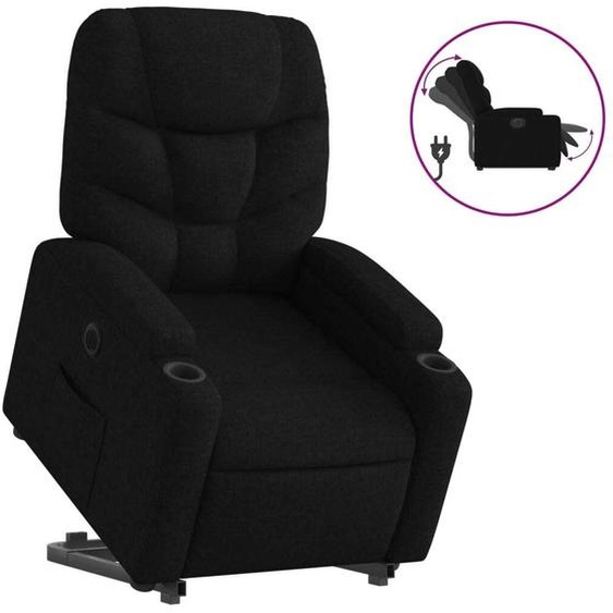 vidaXL Fauteuil relax releveur électrique noir tissu