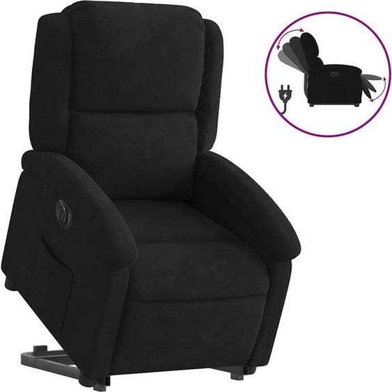vidaXL Fauteuil relax releveur électrique noir velours