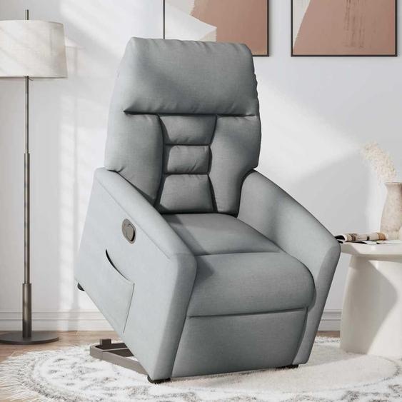 vidaXL Fauteuil relax releveur gris clair Tissu