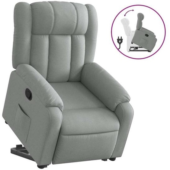 vidaXL Fauteuil relax releveur gris clair Tissu