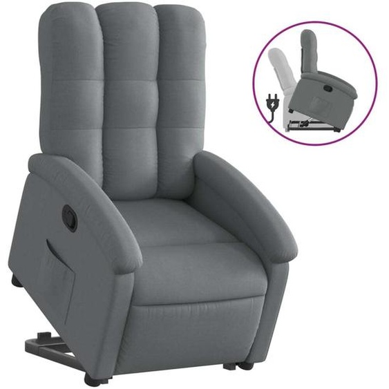 vidaXL Fauteuil relax releveur gris foncé Tissu