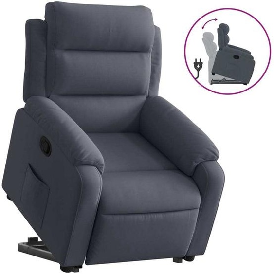 vidaXL Fauteuil relax releveur gris foncé velours
