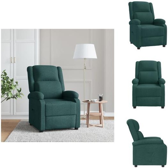 vidaXL Fauteuil relax vert foncé Tissu - Fauteuil