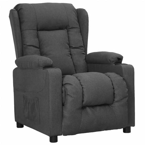 vidaXL Fauteuil releveur gris foncé Tissu