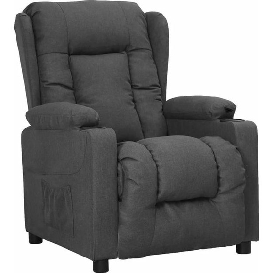 vidaXL Fauteuil releveur gris foncé Tissu