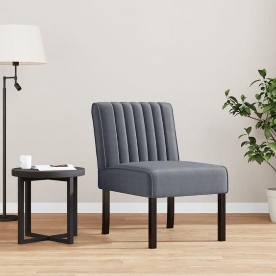 vidaXL Fauteuil sans accoudoirs gris foncé velours 352452