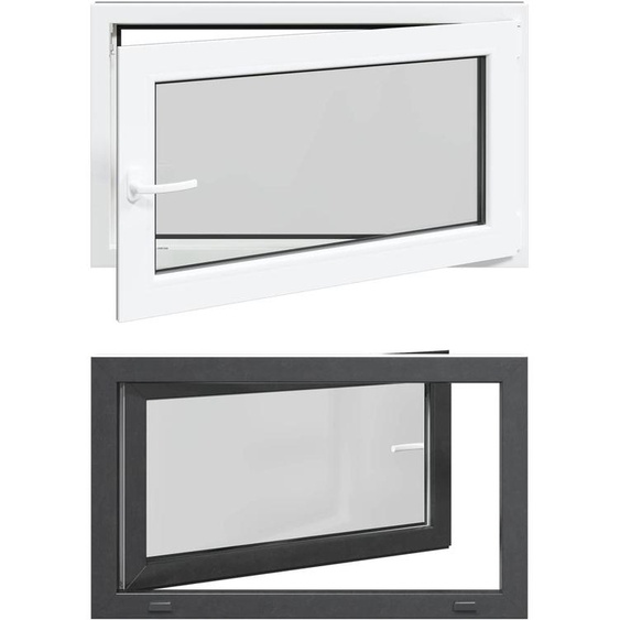 vidaXL Fenêtre de cave RISOR 100 x 60 cm PVC et verre, couleur anthracite